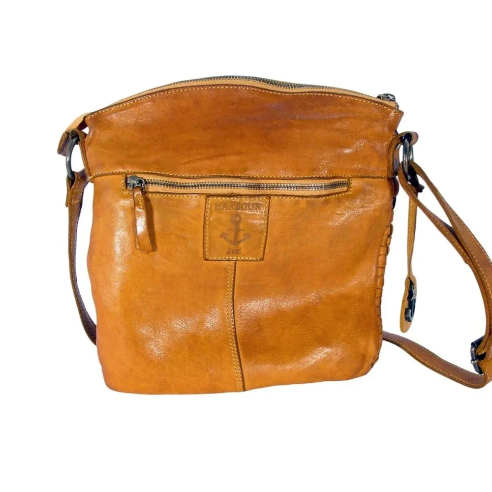 HARBOUR 2nd $200 Distressed Woven/Braided Leather Crossbody Bag - Picture 3 of 8